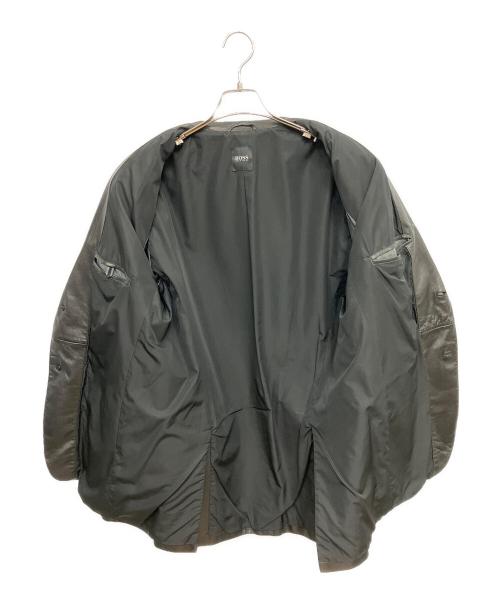 BOSS HUGO BOSS（ボス ヒューゴボス）BOSS HUGO BOSS (ボス ヒューゴボス) レザージャケット ブラック サイズ:52の古着・服飾アイテム