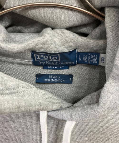 POLO RALPH LAUREN（ポロ・ラルフローレン）POLO RALPH LAUREN (ポロ・ラルフローレン) BEAMS (ビームス) プルオーバーパーカー グレー サイズ:Lの古着・服飾アイテム