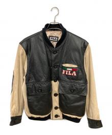 FILA（フィラ）の古着「スタジャン」｜ベージュ×ブラック
