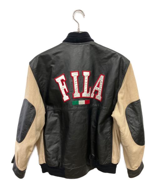 FILA（フィラ）FILA (フィラ) スタジャン ベージュ×ブラック サイズ:Sの古着・服飾アイテム