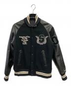 stussyステューシー）の古着「25th Anniversary VARSITY LEATHER JACKET」｜ブラック