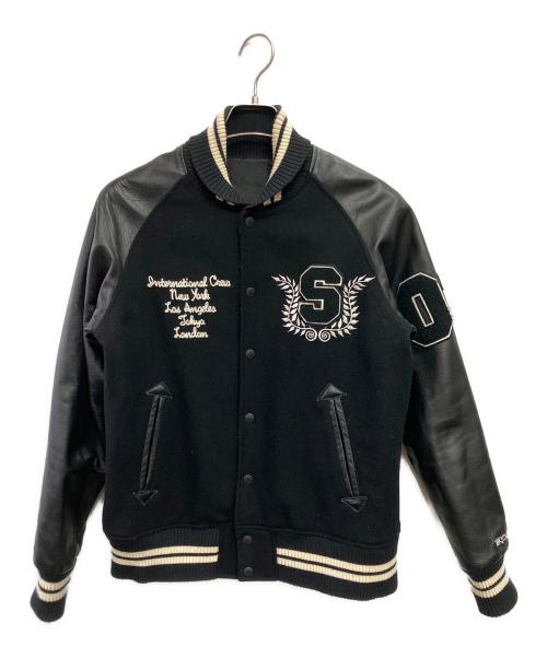stussy（ステューシー）stussy (ステューシー) 25th Anniversary VARSITY LEATHER JACKET ブラック サイズ:Sの古着・服飾アイテム
