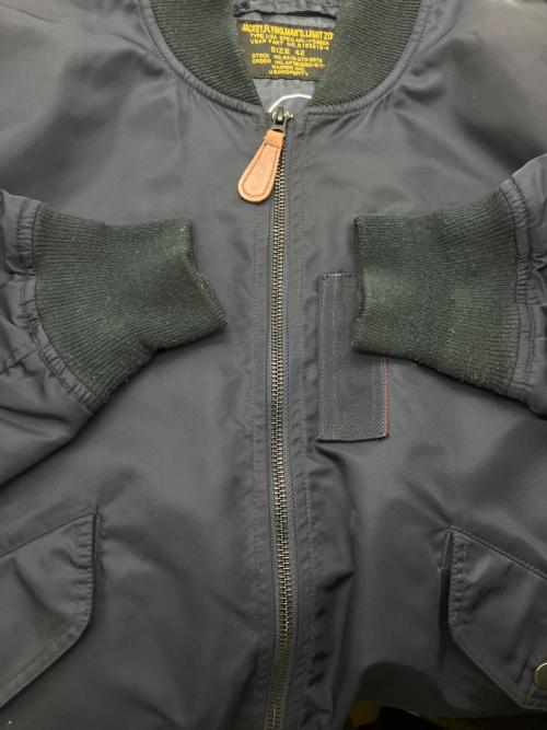 HOUSTON（ヒューストン）HOUSTON (ヒューストン) フライトジャケット ネイビー サイズ:42の古着・服飾アイテム