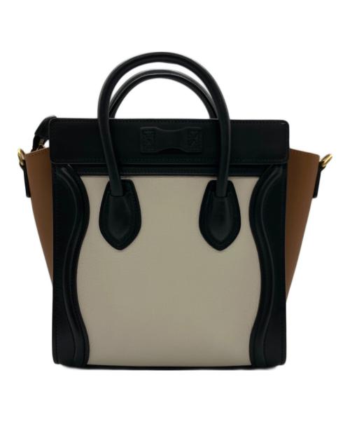CELINE（セリーヌ）CELINE (セリーヌ) 2WAYバッグ ホワイト×ブラックの古着・服飾アイテム