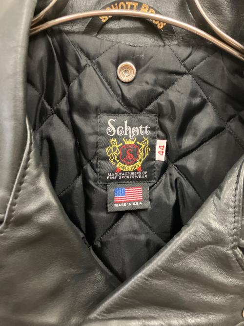 SCHOTT BROS.（ショット）SCHOTT BROS. (ショット) ライダースジャケット ブラック サイズ:44の古着・服飾アイテム
