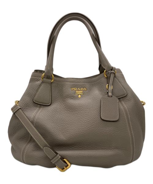 PRADA（プラダ）PRADA (プラダ) 2WAYバッグ グレーの古着・服飾アイテム