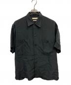 YOKEヨーク）の古着「CUPRO OPEN COLLAR SHIRT/半袖シャツ」｜ブラック