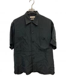 YOKE（ヨーク）の古着「CUPRO OPEN COLLAR SHIRT/半袖シャツ」｜ブラック