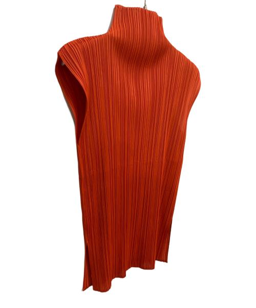 PLEATS PLEASE（プリーツプリーズ）PLEATS PLEASE (プリーツプリーズ) ノースリーブカットソー オレンジ サイズ:3の古着・服飾アイテム