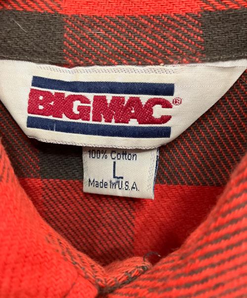 big mac（ビッグマック）big mac (ビッグマック) 長袖シャツ レッド×ブラック サイズ:Lの古着・服飾アイテム