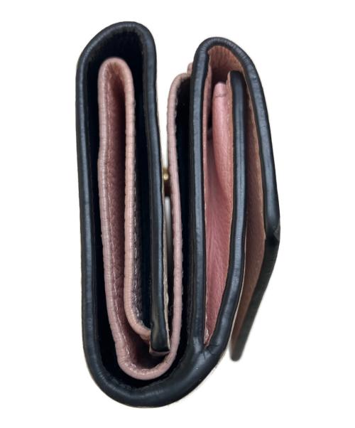 LOUIS VUITTON（ルイ ヴィトン）LOUIS VUITTON (ルイ ヴィトン) 3つ折り財布 ブラック×ピンクの古着・服飾アイテム