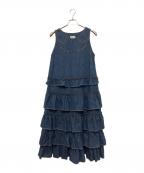 maturelyマチュアリー）の古着「ノースリーブ・キャミソールワンピース/Denim&Jacqard Western Dress」｜インディゴ