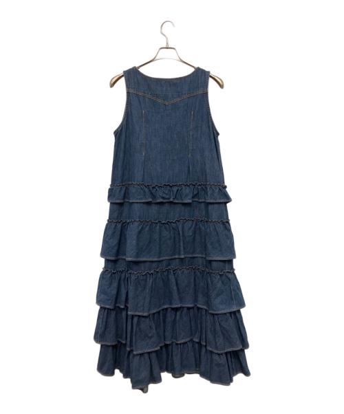 maturely（マチュアリー）maturely (マチュアリー) ノースリーブ・キャミソールワンピース/Denim&Jacqard Western Dress インディゴ サイズ:不明の古着・服飾アイテム