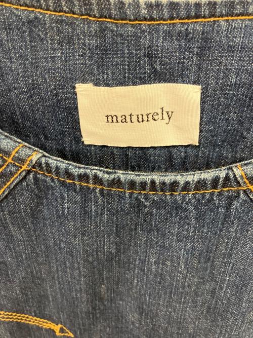 maturely（マチュアリー）maturely (マチュアリー) ノースリーブ・キャミソールワンピース/Denim&Jacqard Western Dress インディゴ サイズ:不明の古着・服飾アイテム