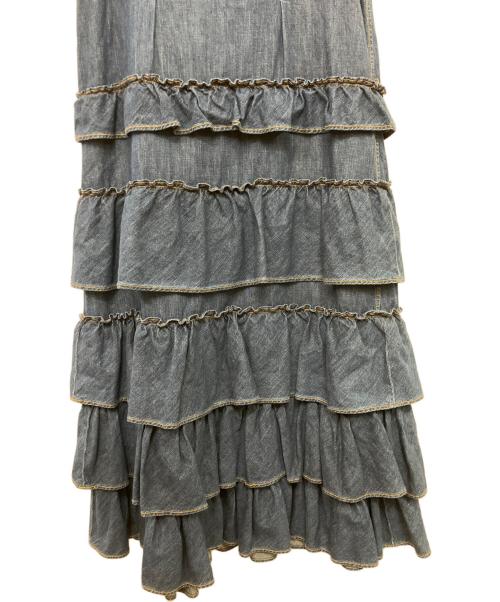 maturely（マチュアリー）maturely (マチュアリー) ノースリーブ・キャミソールワンピース/Denim&Jacqard Western Dress インディゴ サイズ:不明の古着・服飾アイテム