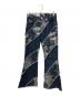 TAAKK（ターク）の古着「デニムパンツ/TAAKK DENIM FLARE 5 POCKET PANTS BLEACH」｜ネイビー