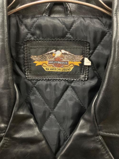 HARLEY-DAVIDSON（ハーレーダビッドソン）HARLEY-DAVIDSON (ハーレーダビッドソン) ライダースジャケット ブラック サイズ:Lの古着・服飾アイテム