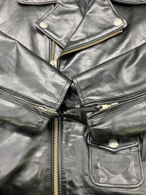 HARLEY-DAVIDSON（ハーレーダビッドソン）HARLEY-DAVIDSON (ハーレーダビッドソン) ライダースジャケット ブラック サイズ:Lの古着・服飾アイテム