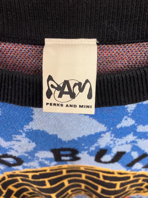 PAM（パム）PAM (パム) 厚手ニット/WORLD BUILDING GRAPHIC JACQUARD SWEATER スカイブルー サイズ:Mの古着・服飾アイテム