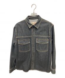 stussy（ステューシー）の古着「デニムジャケット/BOXY WESTERN DENIM SHIRT」｜ブラック
