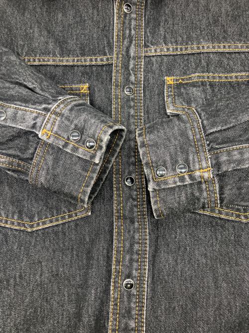 stussy（ステューシー）stussy (ステューシー) デニムジャケット/BOXY WESTERN DENIM SHIRT ブラック サイズ:Sの古着・服飾アイテム