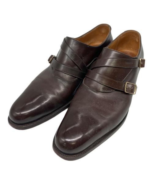 Hall & Marks（ホールアンドマークス）Hall & Marks (ホールアンドマークス) モンクストラップシューズ ブラウン サイズ:8 1/2(26.5cm程度)の古着・服飾アイテム