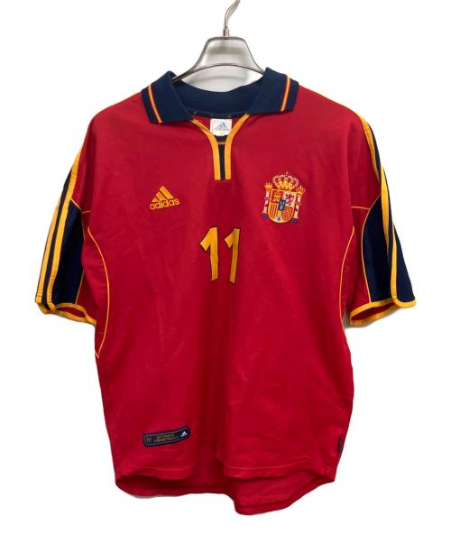 adidas（アディダス）adidas (アディダス) ゲームシャツ/00年 スペイン代表 11番 アルフォンソ レッド×ネイビー サイズ:2XOの古着・服飾アイテム