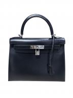 HERMESエルメス）の古着「Kelly 28 ケリー 28/外縫い/ボックスカーフ/ブラック/▢D刻印：2000年製造/シルバー金具」｜ブラック