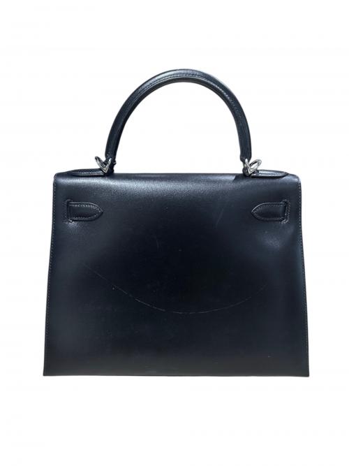 HERMES（エルメス）HERMES (エルメス) Kelly 28 ケリー 28/外縫い/ボックスカーフ/ブラック/▢D刻印：2000年製造/シルバー金具 ブラック サイズ:28の古着・服飾アイテム