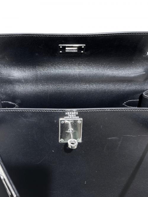 HERMES（エルメス）HERMES (エルメス) Kelly 28 ケリー 28/外縫い/ボックスカーフ/ブラック/▢D刻印：2000年製造/シルバー金具 ブラック サイズ:28の古着・服飾アイテム