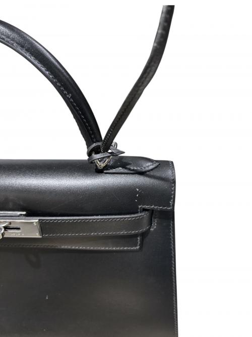 HERMES（エルメス）HERMES (エルメス) Kelly 28 ケリー 28/外縫い/ボックスカーフ/ブラック/▢D刻印：2000年製造/シルバー金具 ブラック サイズ:28の古着・服飾アイテム