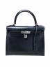 HERMES（エルメス）の古着「Kelly 28 ケリー 28/外縫い/ボックスカーフ/ブラック/▢D刻印：2000年製造/シルバー金具」｜ブラック