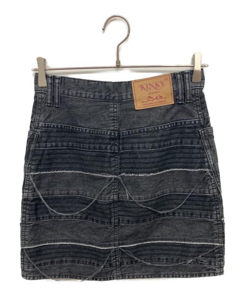 Hysteric Glamour（ヒステリックグラマー）Hysteric Glamour (ヒステリックグラマー) スクラッチAラインデニムミニスカート ブラック サイズ:W25の古着・服飾アイテム