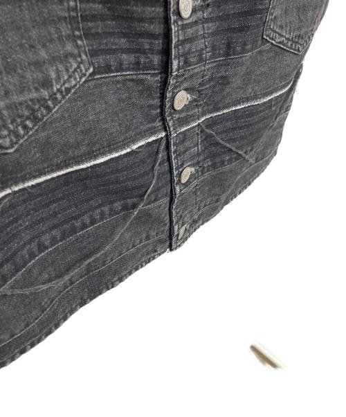 Hysteric Glamour（ヒステリックグラマー）Hysteric Glamour (ヒステリックグラマー) スクラッチAラインデニムミニスカート ブラック サイズ:W25の古着・服飾アイテム