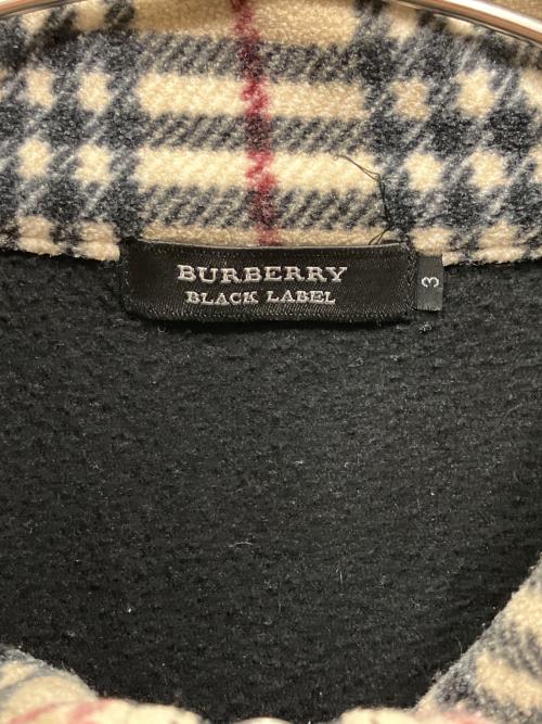 BURBERRY BLACK LABEL（バーバリーブラックレーベル）BURBERRY BLACK LABEL (バーバリーブラックレーベル) フリースジャケット ブラック×ベージュ サイズ:3の古着・服飾アイテム