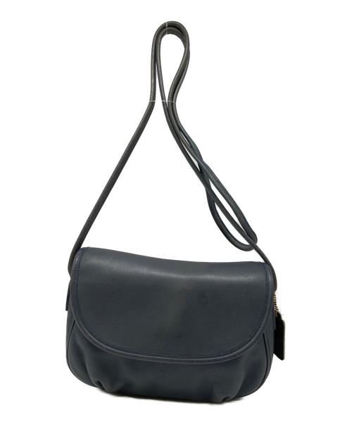COACH（コーチ）COACH (コーチ) レザーショルダーバッグ ネイビーの古着・服飾アイテム