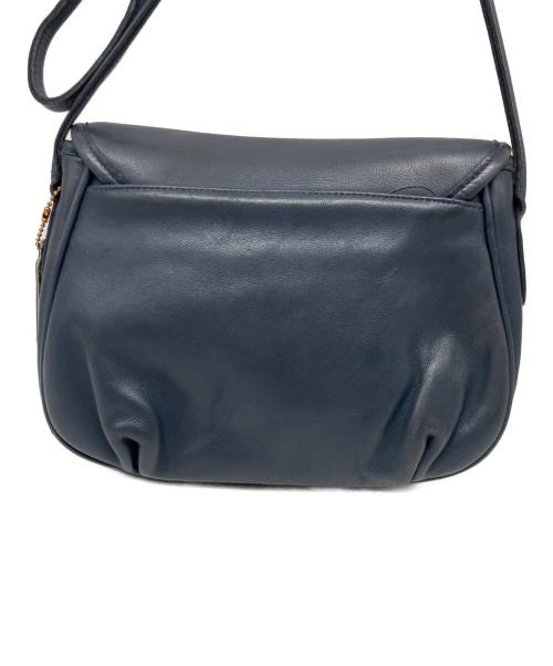 COACH（コーチ）COACH (コーチ) レザーショルダーバッグ ネイビーの古着・服飾アイテム