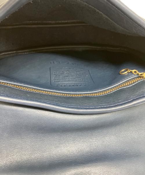 COACH（コーチ）COACH (コーチ) レザーショルダーバッグ ネイビーの古着・服飾アイテム