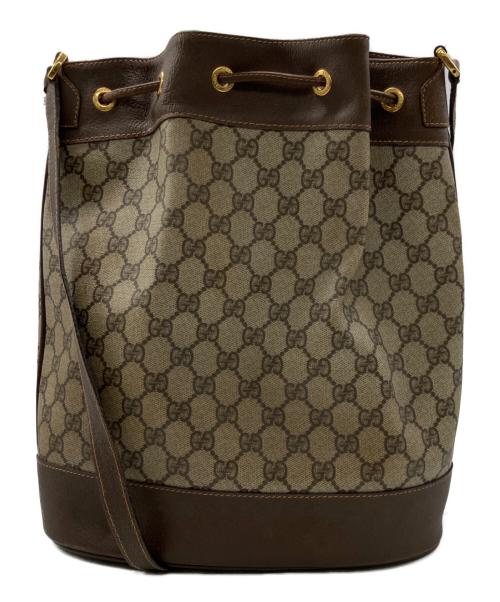 GUCCI（グッチ）GUCCI (グッチ) 巾着ショルダーバッグ ブラウンの古着・服飾アイテム