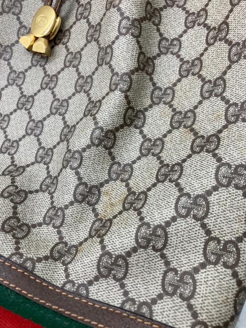 GUCCI（グッチ）GUCCI (グッチ) 巾着ショルダーバッグ ブラウンの古着・服飾アイテム