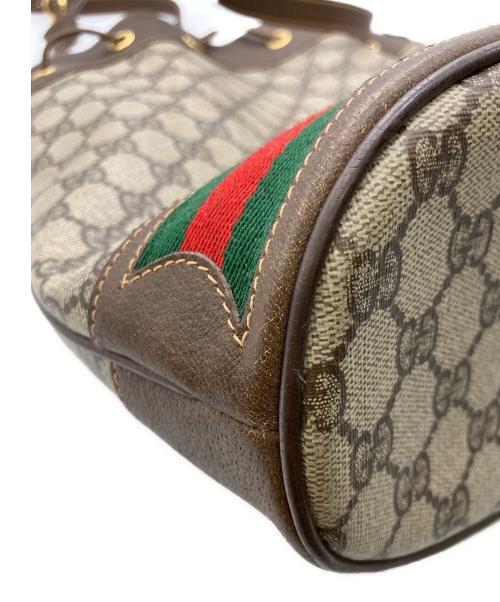 GUCCI（グッチ）GUCCI (グッチ) 巾着ショルダーバッグ ブラウンの古着・服飾アイテム
