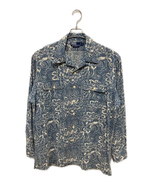 POLO RALPH LAUREN（ポロ・ラルフローレン）POLO RALPH LAUREN (ポロ・ラルフローレン) 長袖シャツ スカイブルー×ベージュ サイズ:Lの古着・服飾アイテム