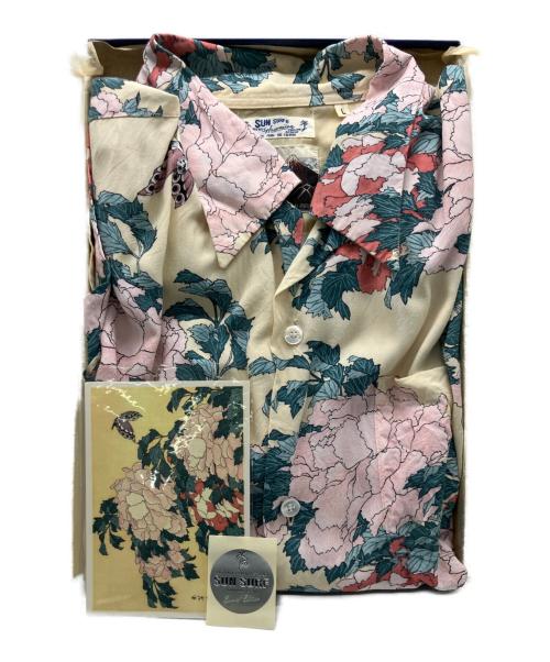 Sun Surf（サンサーフ）Sun Surf (サンサーフ) 葛飾北斎 (カツシカホクサイ) 半袖シャツ ベージュ×ピンク サイズ:L 未使用品の古着・服飾アイテム