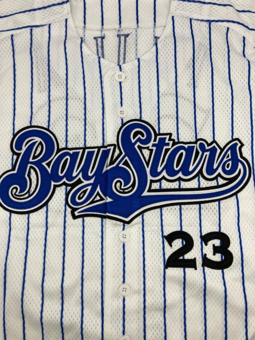 横浜DeNAベイスターズ（ヨコハマディーエヌエーベイスターズ）横浜DeNAベイスターズ (ヨコハマディーエヌエーベイスターズ) 野球ユニフォーム ホワイト×ブルー サイズ:Lの古着・服飾アイテム