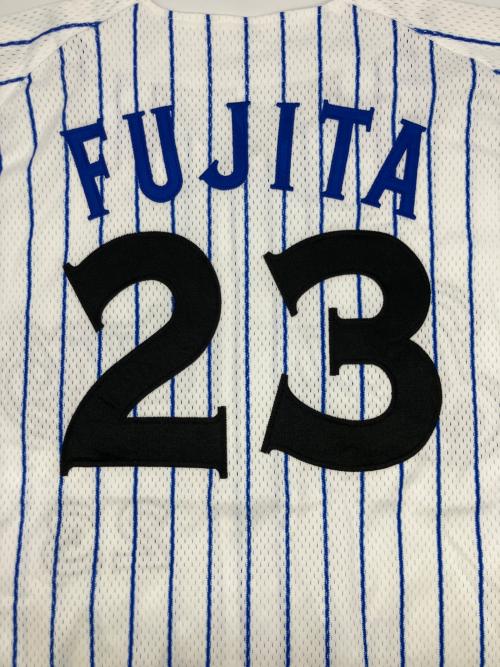横浜DeNAベイスターズ（ヨコハマディーエヌエーベイスターズ）横浜DeNAベイスターズ (ヨコハマディーエヌエーベイスターズ) 野球ユニフォーム ホワイト×ブルー サイズ:Lの古着・服飾アイテム