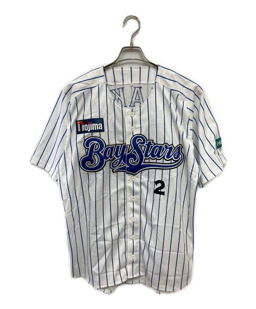 横浜DeNAベイスターズ（ヨコハマディーエヌエーベイスターズ）横浜DeNAベイスターズ (ヨコハマディーエヌエーベイスターズ) 野球ユニフォーム ホワイト×ブルー サイズ:Oの古着・服飾アイテム