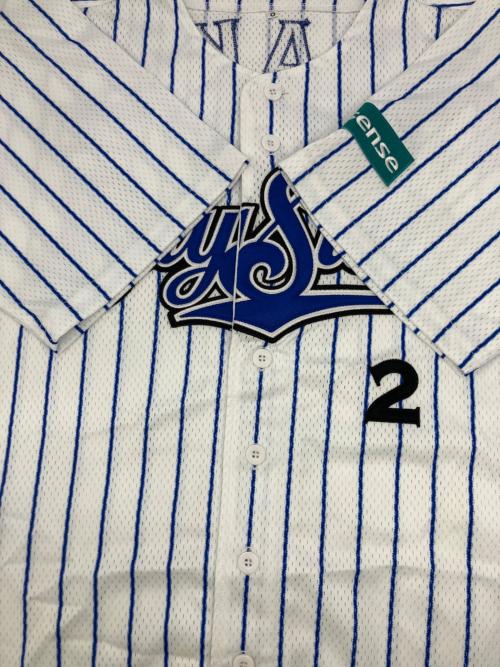横浜DeNAベイスターズ（ヨコハマディーエヌエーベイスターズ）横浜DeNAベイスターズ (ヨコハマディーエヌエーベイスターズ) 野球ユニフォーム ホワイト×ブルー サイズ:Oの古着・服飾アイテム