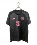 adidasアディダス）の古着「半袖カットソー」｜ブラック×ピンク