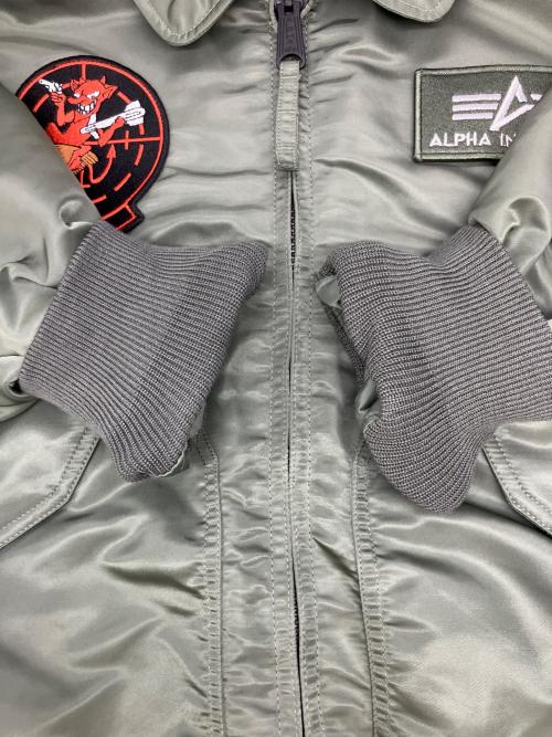 ALPHA（アルファ）ALPHA (アルファ) フライトジャケット グリーン サイズ:Lの古着・服飾アイテム