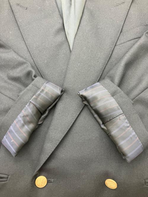 Burberry's（バーバリーズ）Burberry's (バーバリーズ) ダブルジャケット ネイビー サイズ:Lの古着・服飾アイテム